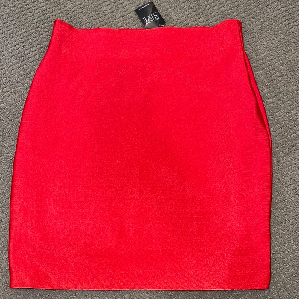Bondage bodycon red skirt large new sexy formfit